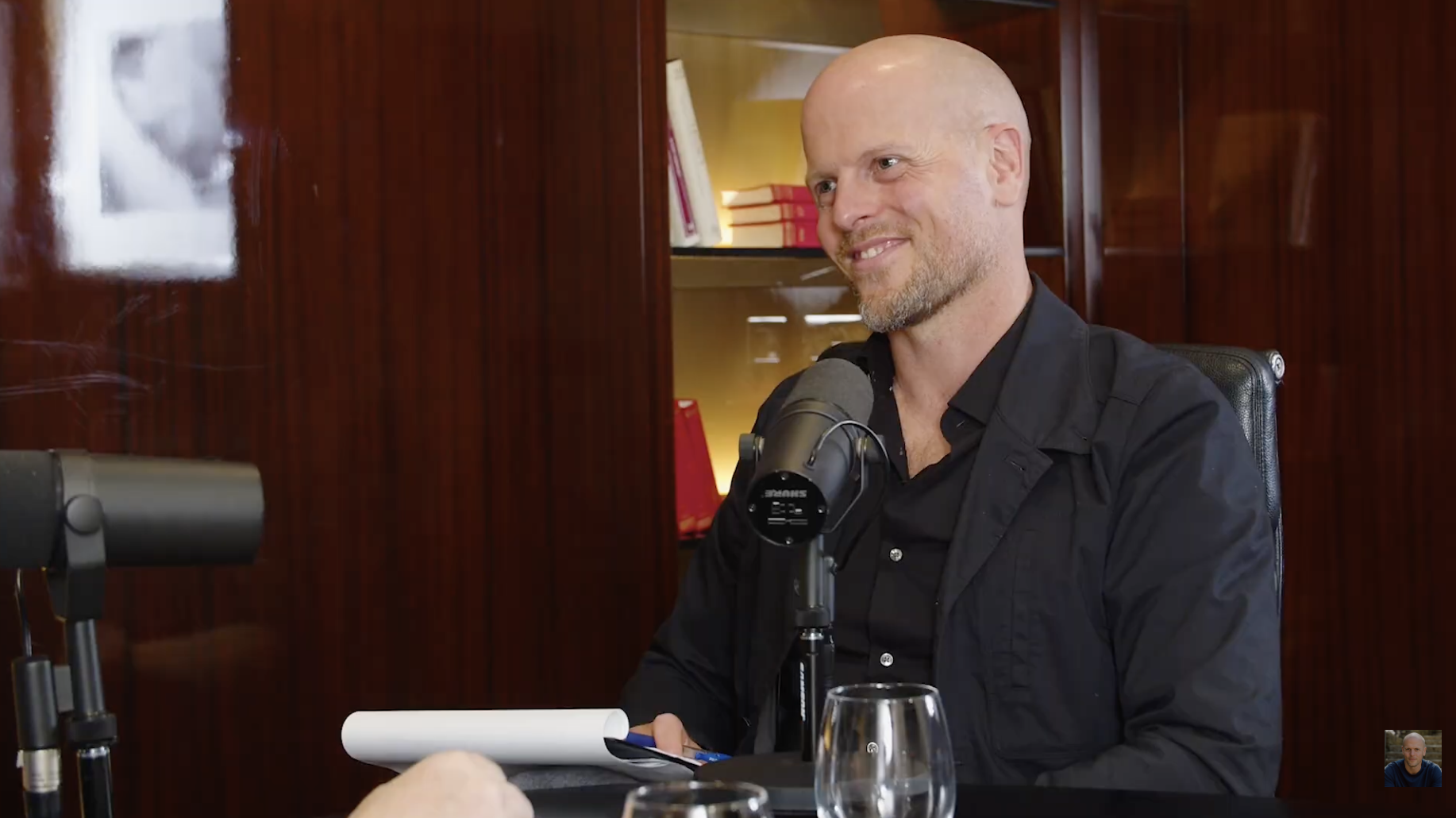 On-location podcast recording in an office